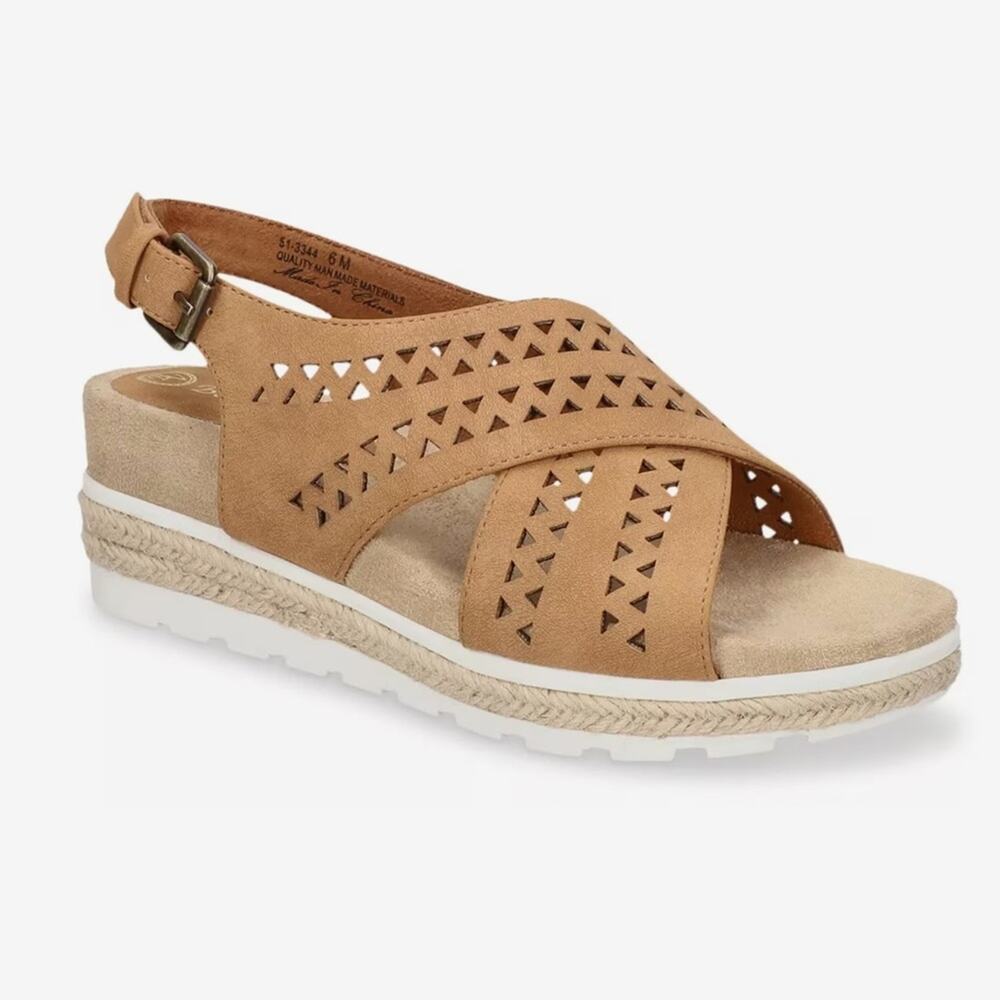 New BELLA VITA Cosette Wedge Sandal Women's SIZE 10 WIDE Tan